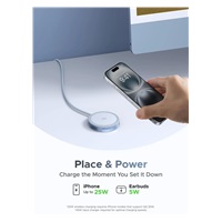 UGREEN magnetická bezdrátová nabíječka MagFlow Qi2.2 25W, MagSafe, stříbrná