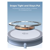 UGREEN magnetická bezdrátová nabíječka MagFlow Qi2.2 25W, MagSafe, stříbrná