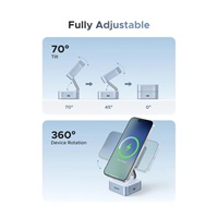 UGREEN magnetická bezdrátová nabíječka 2v1 MagFlow Qi2.2, 25W, MagSafe, stříbrná