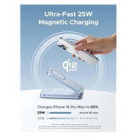 UGREEN magnetická bezdrátová nabíječka 2v1 MagFlow Qi2.2, 25W, MagSafe, stříbrná