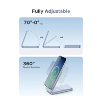 UGREEN magnetická bezdrátová nabíječka 2v1 MagFlow Qi2.2, 25W, MagSafe, stříbrná