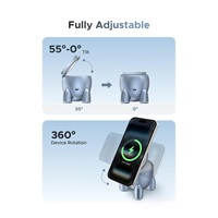 UGREEN magnetická bezdrátová nabíječka 2v1 MagFlow Qi2.2, 25W, MagSafe, raketa, stříbrná