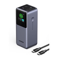 UGREEN powerbanka s rychlým nabíjením 20000mAh 3-port s displejem, Li-ion, 130W, 2x USB-C, 1x USB-A, stříbrná