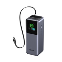 UGREEN powerbanka s rychlým nabíjením 20000mAh 3-port s displejem, Li-ion, 165W, 2x USB-C, 1x USB-A, stříbrná