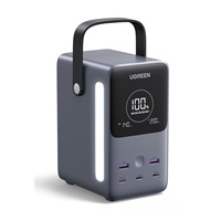 UGREEN powerbanka s rychlým nabíjením 48000mAh 5-port s displejem a LED, Li-ion, 300W, 3x USB-C, 2x USB-A, stříbrná