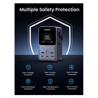 UGREEN powerbanka s rychlým nabíjením 48000mAh 5-port s displejem a LED, Li-ion, 300W, 3x USB-C, 2x USB-A, stříbrná