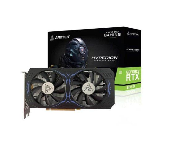 ARKTEK VGA NVIDIA GeForce RTX 3050 Hyperion 8GB, RTX 3050, 8GB GDDR6, 1xDP, 1xHDMI, 1xDVI