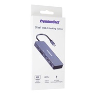 PremiumCord Adaptér USB-C na 4K@60Hz HDMI + 10G USB3.2 A + 10G 2x USB-C + PD