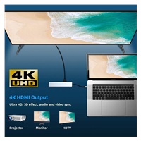 PremiumCord Adaptér USB-C na 4K@60Hz HDMI + 10G USB3.2 A + 10G 2x USB-C + PD