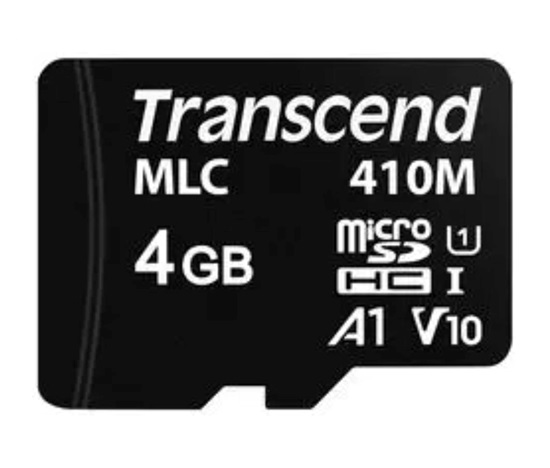 TRANSCEND Industrial Micro SDHC 410M 4GB, Class 10 UHS-I U1 A1, MLC