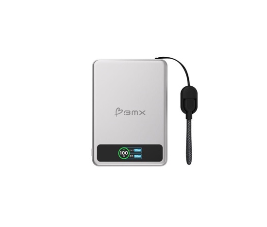 BMX SolidSafe™ 5K Solid-State Magnetic Power Bank, Silver