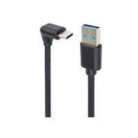 PremiumCord Kabel USB typ C/M zahnutý konektor 90° - USB 3.0 A/M, 50cm