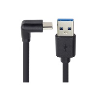 PremiumCord Kabel USB typ C/M zahnutý konektor 90° - USB 3.0 A/M, 50cm