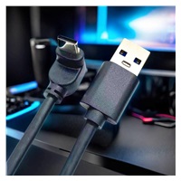 PremiumCord Kabel USB typ C/M zahnutý konektor 90° - USB 3.0 A/M, 50cm