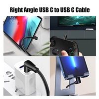 PremiumCord Kabel USB typ C/M zahnutý konektor 90° - USB 3.0 A/M, 1m