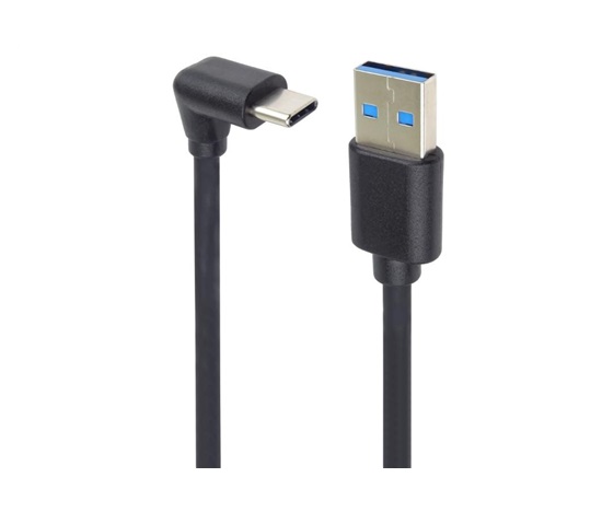 PremiumCord Kabel USB typ C/M zahnutý konektor 90° - USB 3.0 A/M, 2m