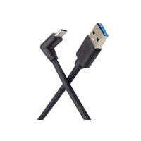 PremiumCord Kabel USB typ C/M zahnutý konektor 90° - USB 3.0 A/M, 2m