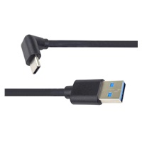 PremiumCord Kabel USB typ C/M zahnutý konektor 90° - USB 3.0 A/M, 2m
