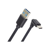 PremiumCord Kabel USB typ C/M zahnutý konektor 90° - USB 3.0 A/M, 3m