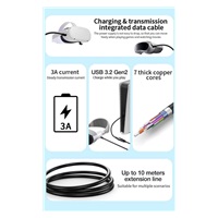 PremiumCord USB 3.2 Gen 2 repeater a prodlužovací kabel C-Male-A-Female, 10Gbps Aluminium 5m