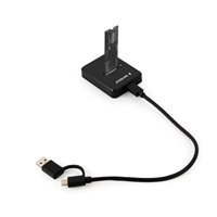 GEMBIRD dokovací stanice pro stolní počítače DD-U3M2, USB-C, M.2 SATA, NVMe SSD, černá
