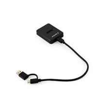 GEMBIRD dokovací stanice pro stolní počítače DD-U3M2, USB-C, M.2 SATA, NVMe SSD, černá