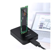 GEMBIRD dokovací stanice pro stolní počítače DD-U3M2, USB-C, M.2 SATA, NVMe SSD, černá