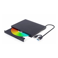 GEMBIRD externí mechanika DVD, USB-C, černá