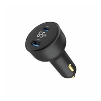 GEMBIRD Nabíječka do auta, 1x USB, 1xUSB-C, rychlo-nabíječka, QC3.0, 65 W, černá