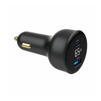 GEMBIRD Nabíječka do auta, 1x USB, 1xUSB-C, rychlo-nabíječka, QC3.0, 65 W, černá