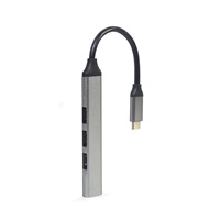 GEMBIRD hub, 4-port USB 3.2 (Gen 1), Type-C, stříbrná