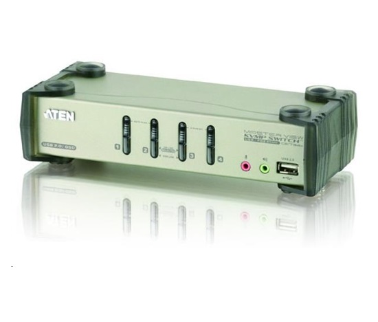 BAZAR - ATEN přepínač 4-port KVMP USB+PS/2, usb hub, audio, OSD, 1.2m kabely - Rozbaleno (Komplet)