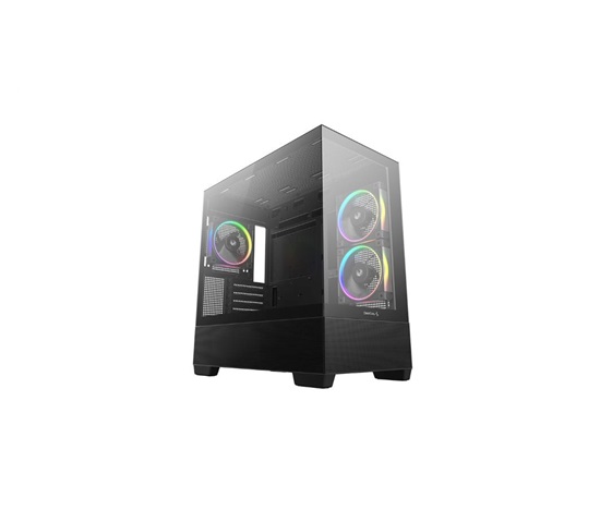 BAZAR - DEEPCOOL Case CG380 3F, mATX, ARGB, Průhledná bočnice, 3x120mm Fan, černá - Rozbaleno (Komplet)
