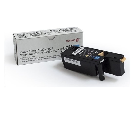 BAZAR - Xerox toner Cyan pro Phaser 6020, 6022, WorkCentre 6025, 6027 (1000 str, cyan) - Poškozený obal (Komplet)
