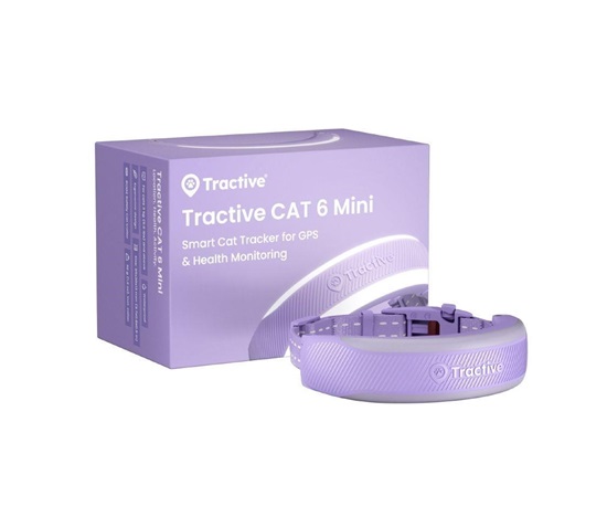 Tractive CAT 6 Mini – Smart Cat GPS Tracker & Health Monitor with integrated collar – Lavender