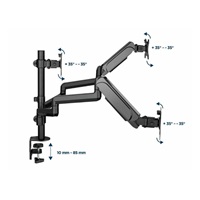 GEMBIRD Držák 3 monitorů na stůl MA-DA3-01, naklápěcí, až do 27” a 7kg, černý
