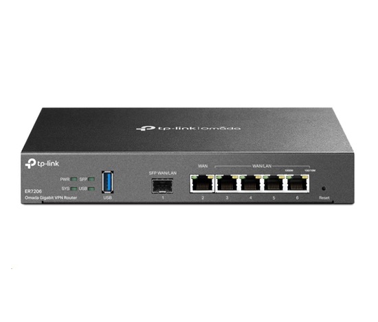 TP-Link ER7206 OMADA VPN router v2.30 (P/N:1700000290) (1xSFP LAN/WAN,1xGbEWAN,4xGbELAN,USB3.0)