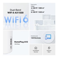 TP-Link Deco PX10(2-pack) WiFi6 Powerline Mesh (AX1500,AV1000,2,4GHz/5GHz,3xGbELAN/WAN)