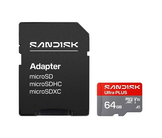 Sandisk Ultra PLUS micro SDHC karta 64GB UHS-I, V10, U1, C10, (150MB/s)