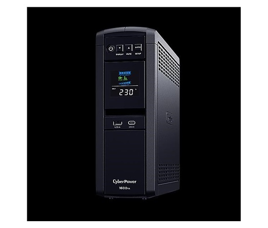 BAZAR - CyberPower PFC SineWave LCD GP UPS 1600VA/1000W, Schuko zásuvky - Poškozený obal (Komplet)