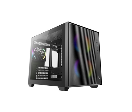 DEEPCOOL Case CG330 MESH 3F, mATX, Průhledná bočnice, 1x120mm ARGB, 2x140mm ARGB, černá