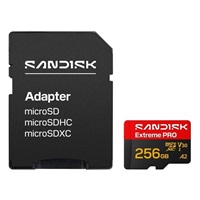 SanDisk micro SDXC Extreme PRO 256GB UHS-I U3 (250R/170W MB/s, UHS-I U3 V30) + adaptér