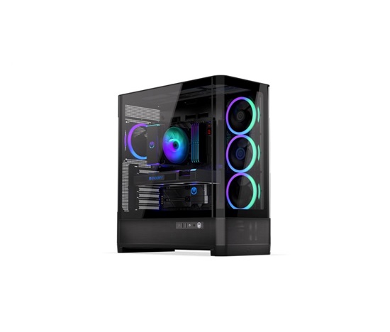 Endorfy case Aquarius 8000 Corona,Průhledná bočnice, E-ATX, 4x ARGB 120mm, černá