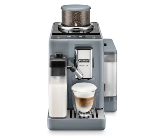BAZAR - DeLonghi Rivelia EXAM440.55.G, automatický kávovar šedý, LatteCrema, Bean Switch, Bean Adapt, 16 nápojů - Poškoz