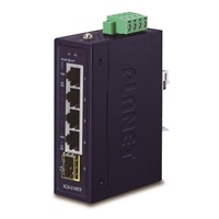 Planet IGS-510TF Switch průmyslový, 4x 1000Base-t, 1x SFP, dual power, 9-48VDC, -40 +75°C