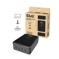 Club3D nabíječka 240W Charging Station GaN, 4xUSB-C, PPS + PD 3.1 Support + Led Display