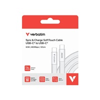 VERBATIM Kabel Sync & Charge SoftTouch USB-C, 60W, 120cm, bílá