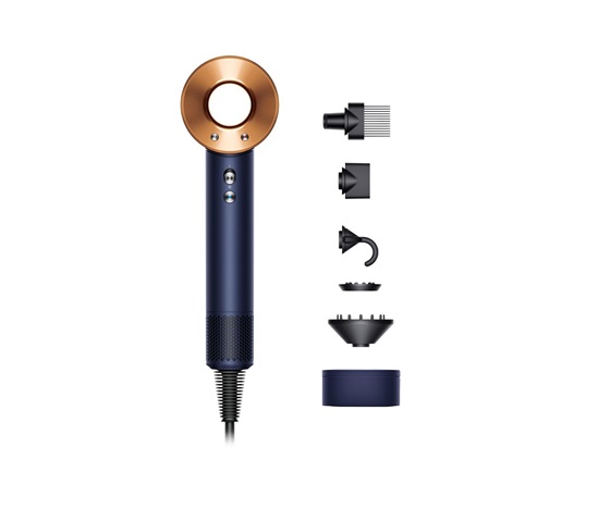 Dyson Supersonic HD07 vysoušeč vlasů Pruská modrá/Měděná, ionizace, 1600 W, 5 nástavců