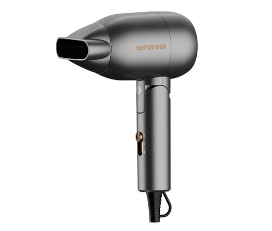 Orava HD-407 cestovní fén, 1300 W, sklápěcí rukojeť, keramická mřížka, 2 stupně výkonu