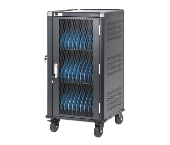 MANHATTAN nabíjecí vozík pro notebooky, 30 míst. 30 portů, až 16", AC, 2300W